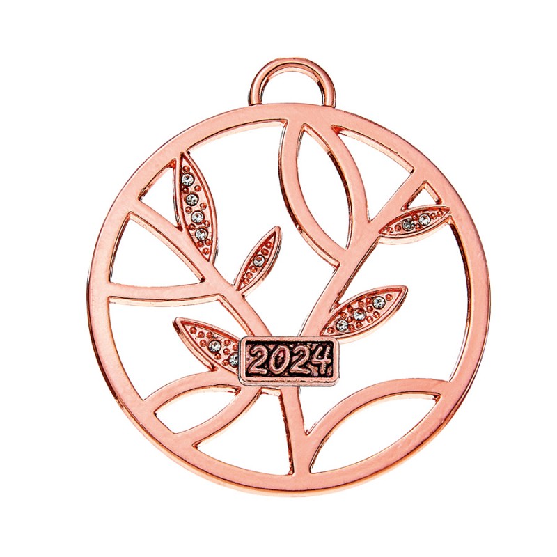 Μεταλλικό Διακοσμητικό Κλαδάκι Με Στρας (4x4.5εκ.) Μ2024/11338 Ροζ Χρυσό