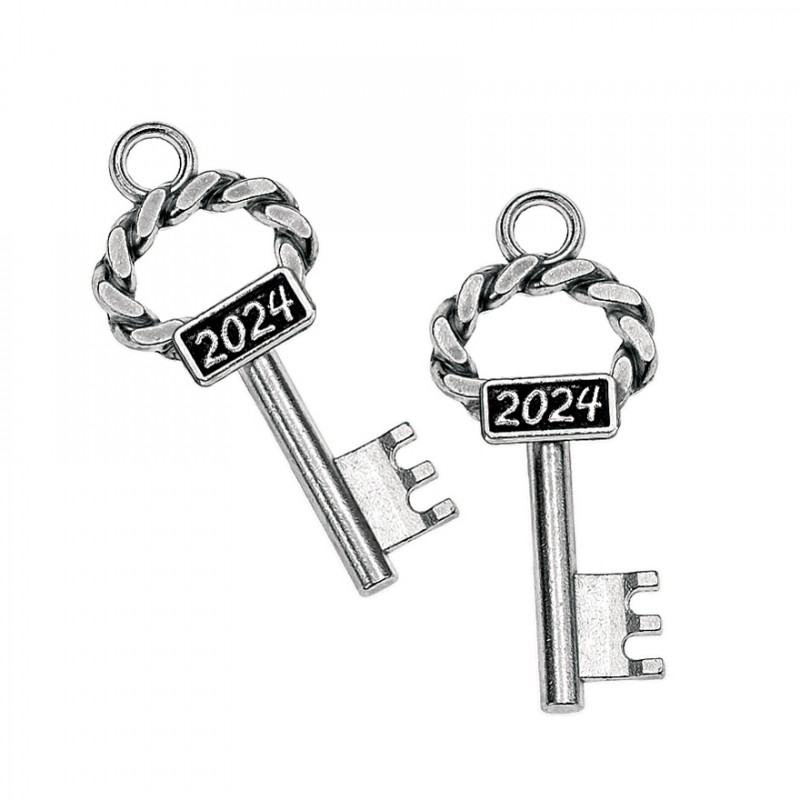 Μεταλλικό Διακοσμητικό Ασημί Κλειδί (1.7x4εκ.) Μ2024/6943 