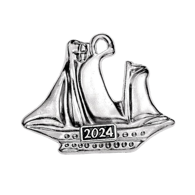 Μεταλλικό Διακοσμητικό Ασημί Καραβάκι (5x3.8εκ.) Μ2024/6948