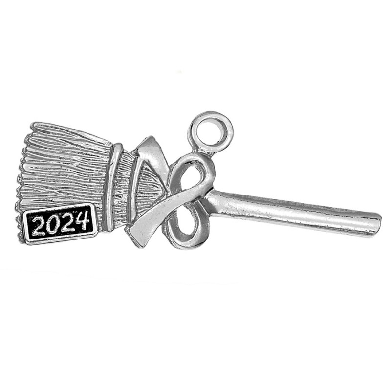 Μεταλλικό Διακοσμητικό Σκούπα (5x2εκ.) Μ2024/7508 Ασημί