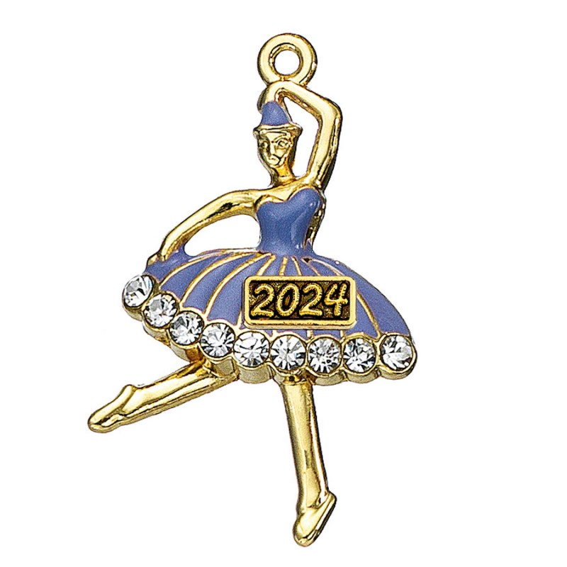 Μεταλλική Διακοσμητική Μπαλαρίνα (2.2x3.7εκ.) Μ2024/9023 Λιλά (10τμχ.)