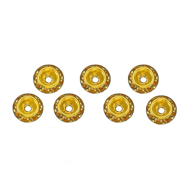 Μεταλλικές Χάντρες Χρυσό Στρας (0.3x0.9εκ.) Μ3301-1 Σοκολά (50τμχ.) 