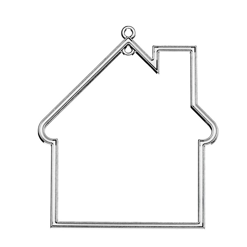 Μεταλλικό Κρεμαστό Διακοσμητικό Σπιτάκι (7x8εκ.) Μ4994 Ασημί 