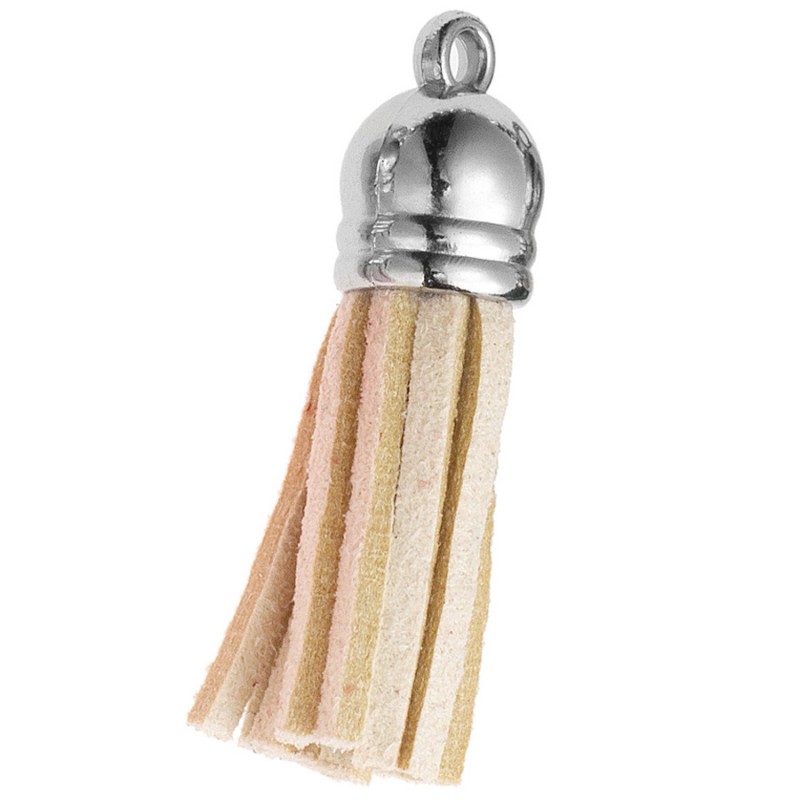 Διακοσμητική Φούντα Σουέτ 3.6εκ. Εκρού- Ασημί (10τμχ.) Μ8631-5