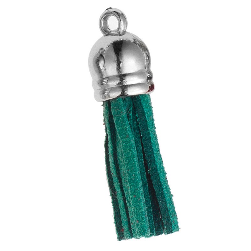 Διακοσμητική Φούντα Σουέτ 3.6εκ. Πράσινο- Ασημί (10τμχ.) Μ8631-4