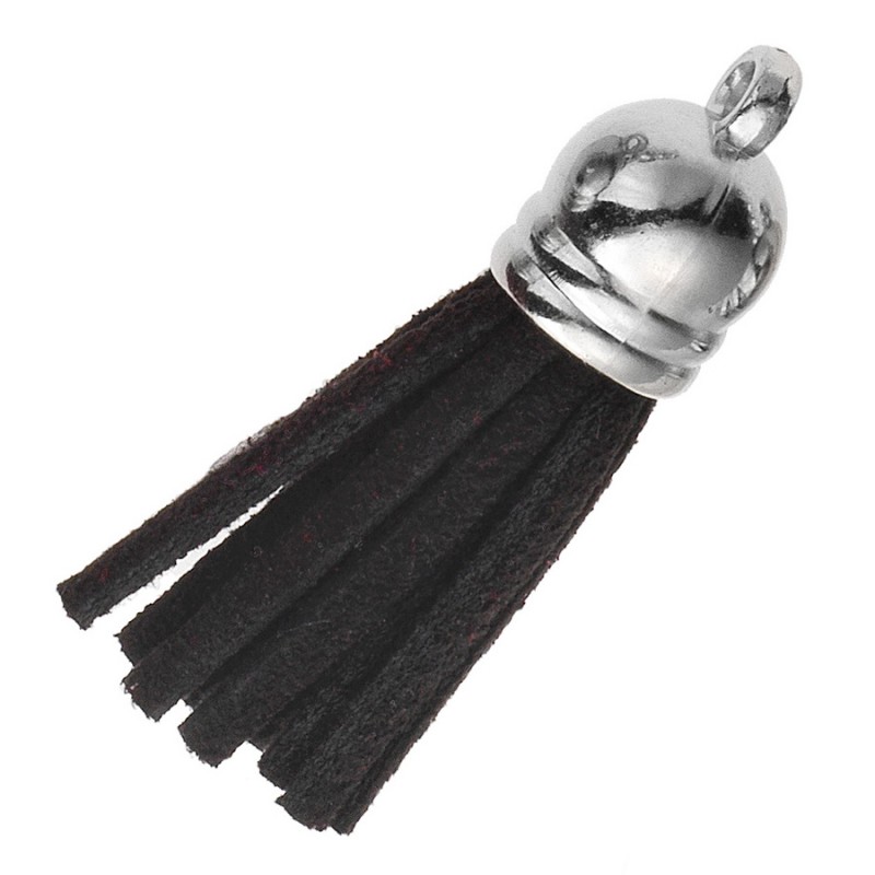 Διακοσμητική Φούντα Σουέτ 3.6εκ. Μαύρο- Ασημί (10τμχ.) Μ8631-2