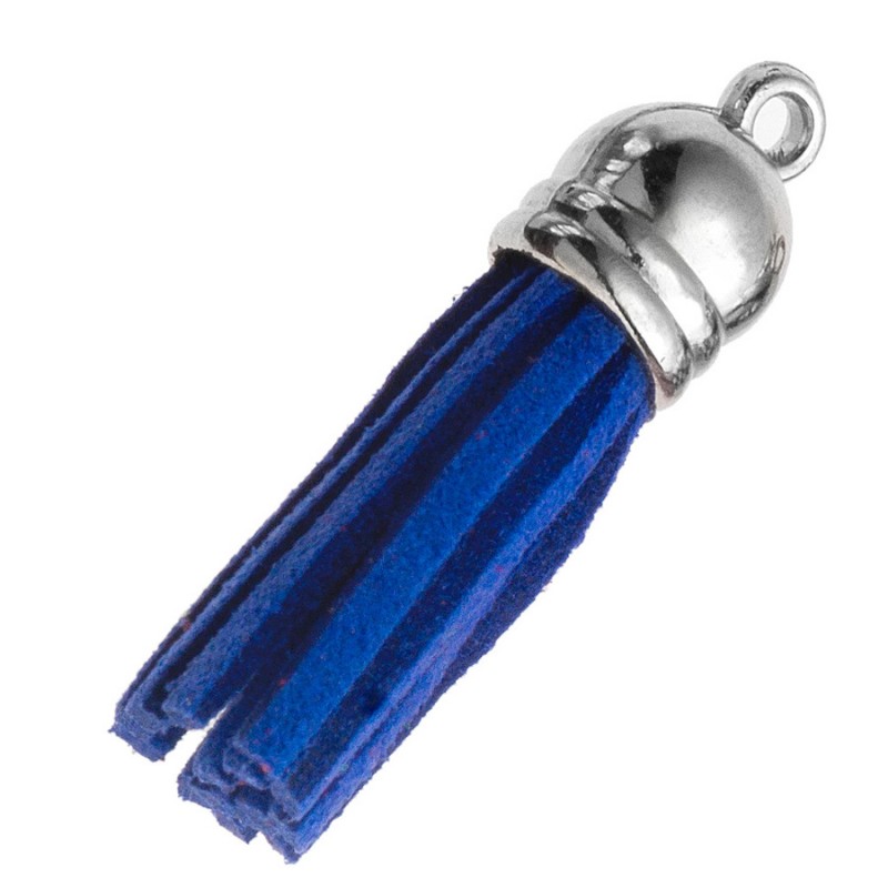 Διακοσμητική Φούντα Σουέτ 3.6εκ. Μπλε- Ασημί (10τμχ.) Μ8631-7