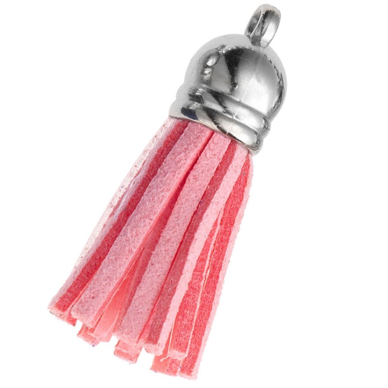 Διακοσμητική Φούντα Σουέτ 3.6εκ. Ροζ- Ασημί (10τμχ.) Μ8631-6