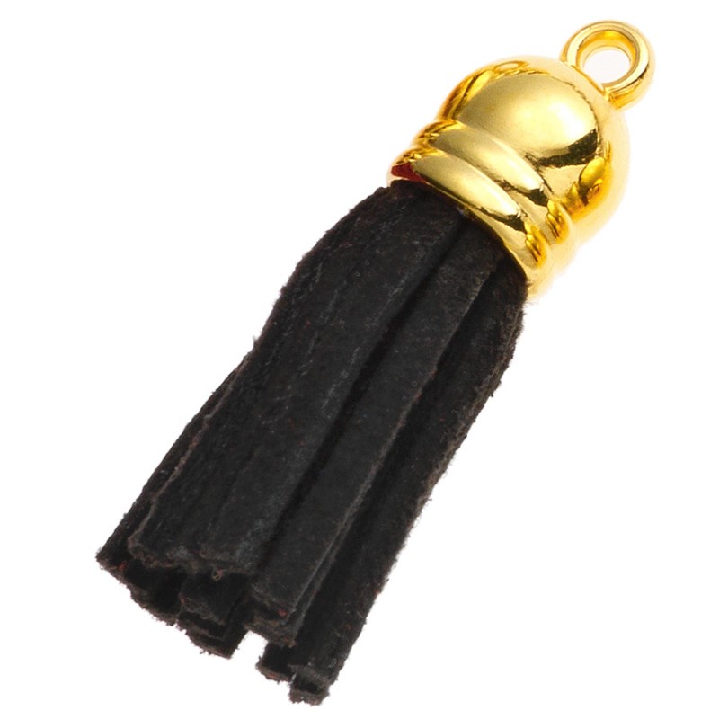 Διακοσμητική Φούντα Σουέτ 3.6εκ. Μαύρο- Χρυσό (10τμχ.) Μ8632-2