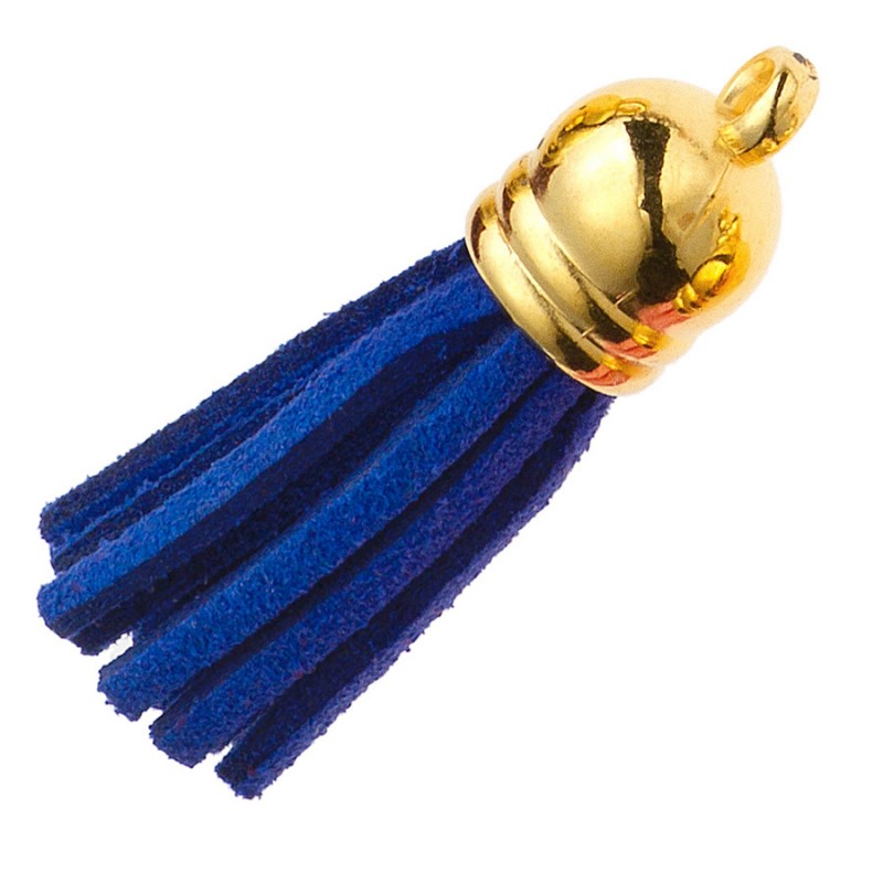 Διακοσμητική Φούντα Σουέτ 3.6εκ. Μπλε- Χρυσό (10τμχ.) Μ8632-7