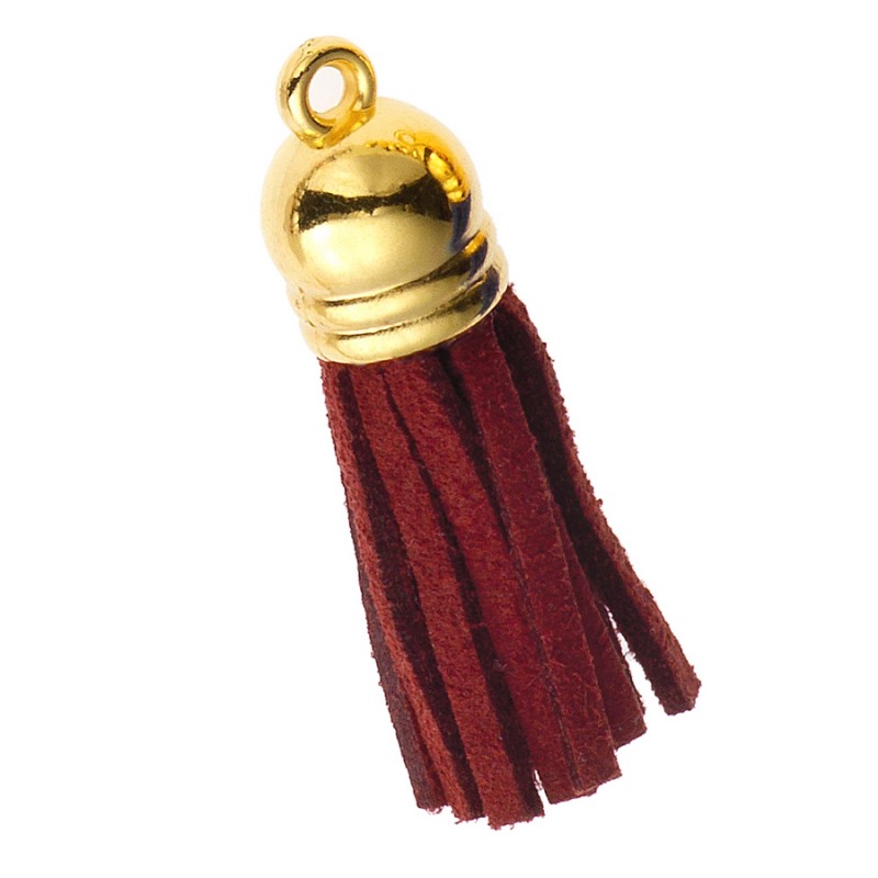 Διακοσμητική Φούντα Σουέτ 3.6εκ. Μπορντό- Χρυσό (10τμχ.) Μ8632-3