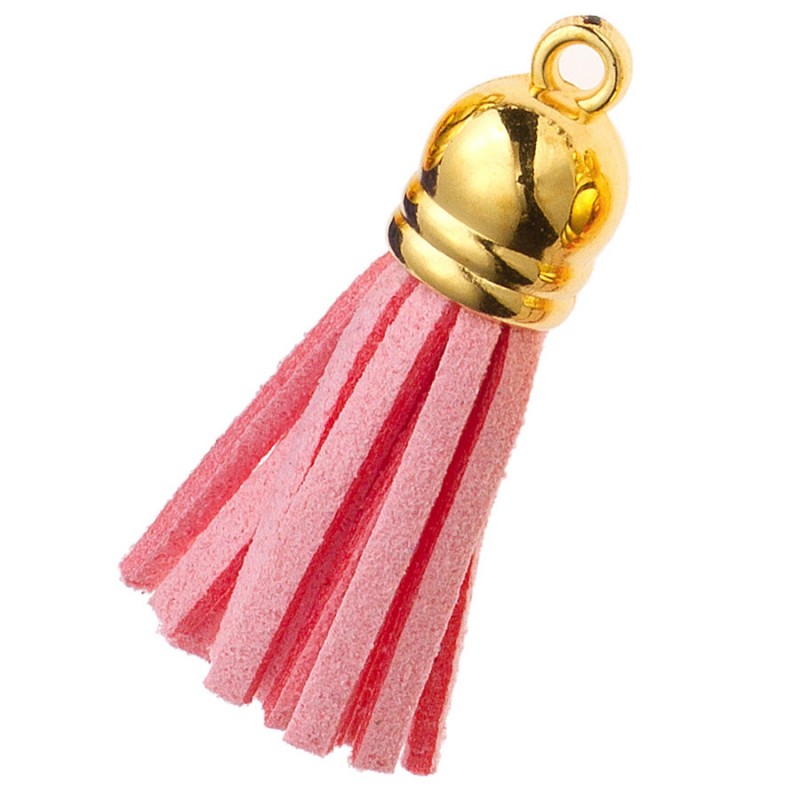 Διακοσμητική Φούντα Σουέτ 3.6εκ. Ροζ- Χρυσό (10τμχ.) Μ8632-6