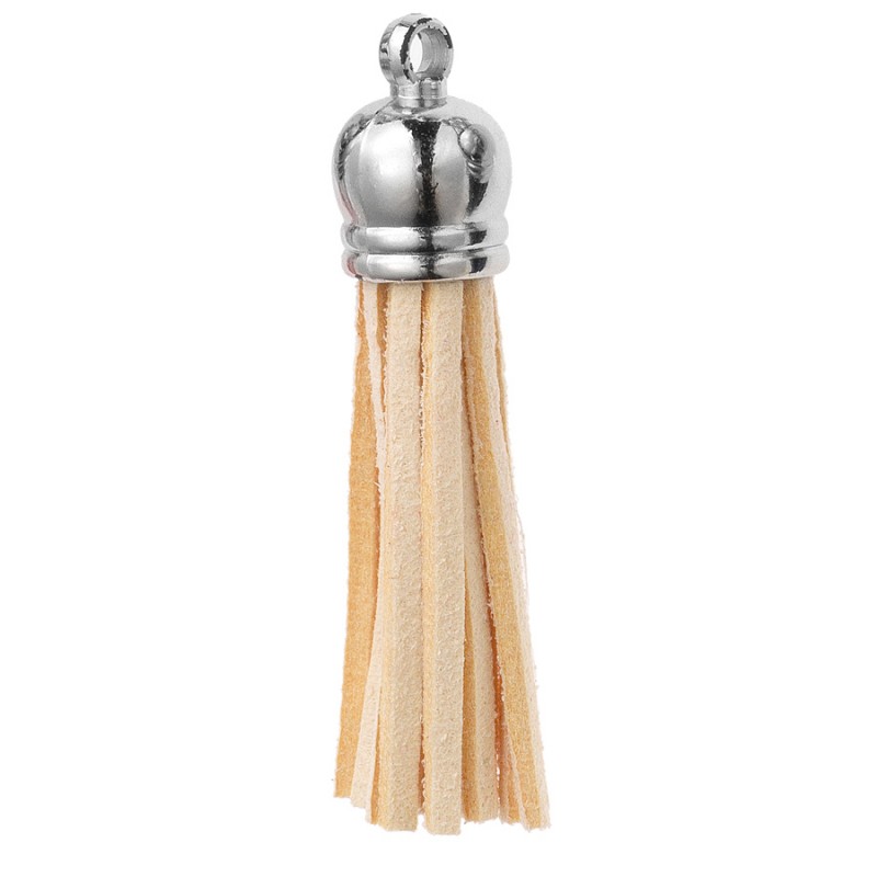 Διακοσμητική Φούντα Σουέτ 5εκ. (10τμχ.) Μ8633 Ασημί- Εκρού