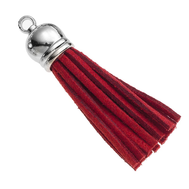 Διακοσμητική Φούντα Σουέτ 5εκ. (10τμχ.) Μ8633 Ασημί- Κόκκινο