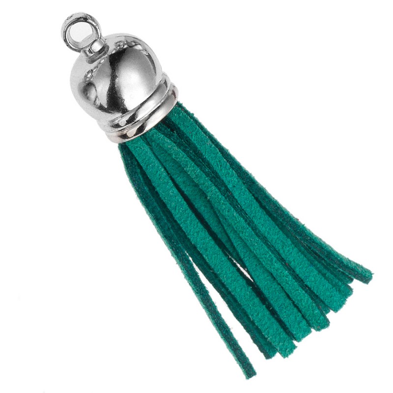 Διακοσμητική Φούντα Σουέτ 5εκ. (10τμχ.) Μ8633 Ασημί- Πράσινο