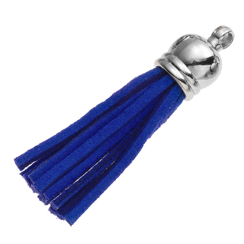 Διακοσμητική Φούντα Σουέτ 5εκ. (10τμχ.) Μ8633 Ασημί- Μπλε