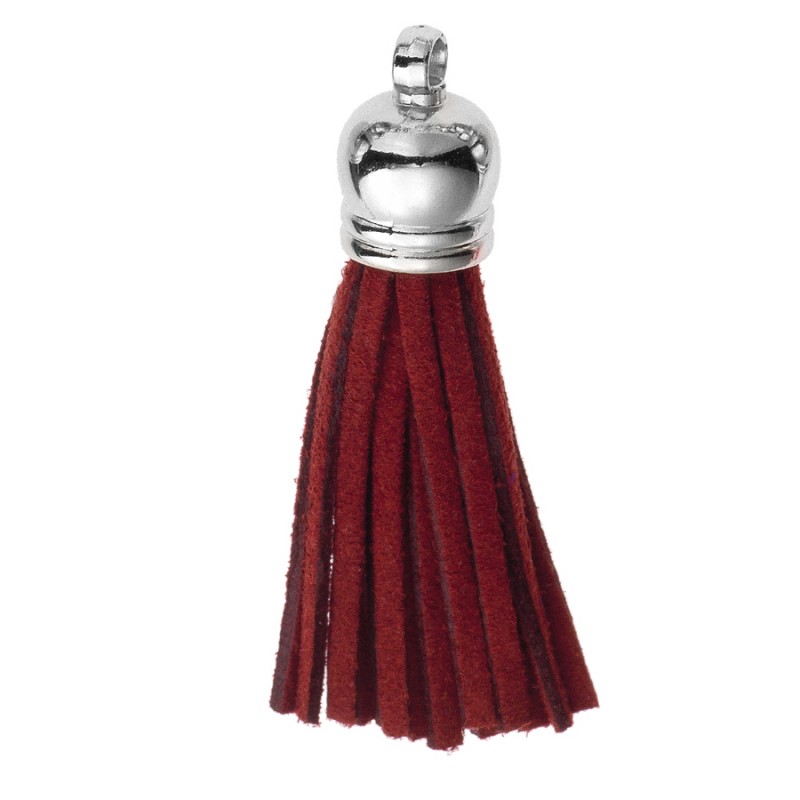 Διακοσμητική Φούντα Σουέτ 5εκ. (10τμχ.) Μ8633 Ασημί- Μπορντό