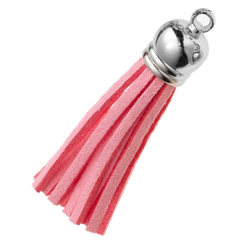 Διακοσμητική Φούντα Σουέτ 5εκ. (10τμχ.) Μ8633 Ασημί- Ροζ