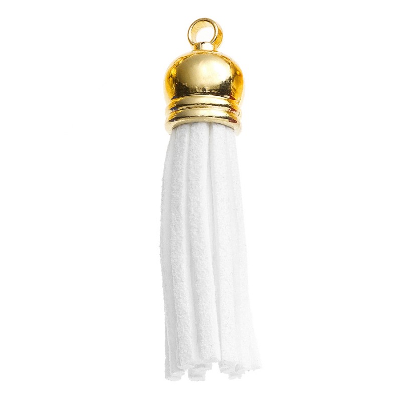 Διακοσμητική Φούντα Σουέτ 5εκ. (10τμχ.) Μ8634 Χρυσό- Λευκό