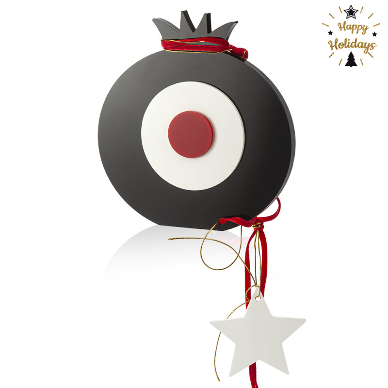 Χριστουγεννιάτικο Γούρι Ρόδι  Plexiglass Μαύρο (7,5x0,8x14εκ.) 16256