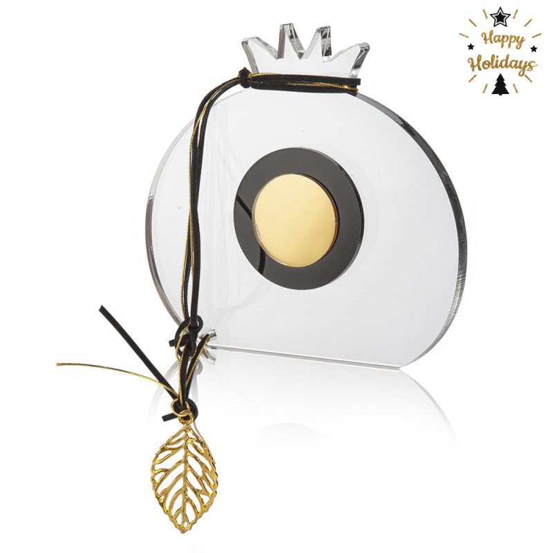 Χριστουγεννιάτικο Γούρι Ρόδι  Plexiglass Δια΄φανο (9x0,8x13εκ.) 16274