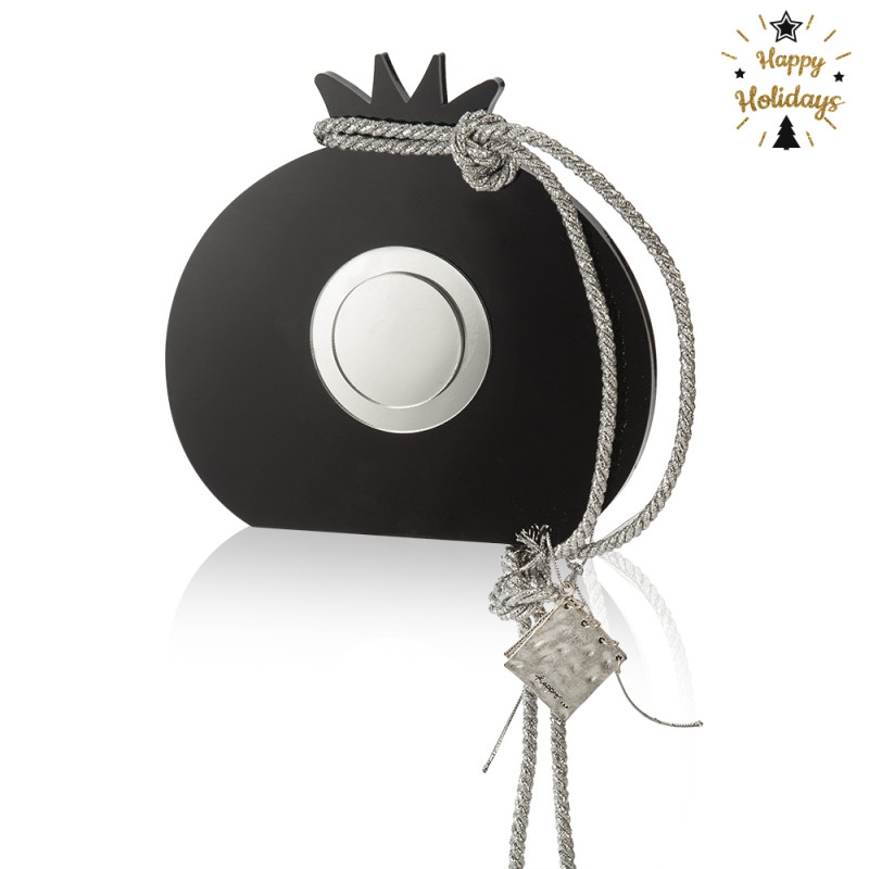 Χριστουγεννιάτικο Γούρι Ρόδι  Plexiglass Μαύρο (9x0,8x13εκ.) 16292