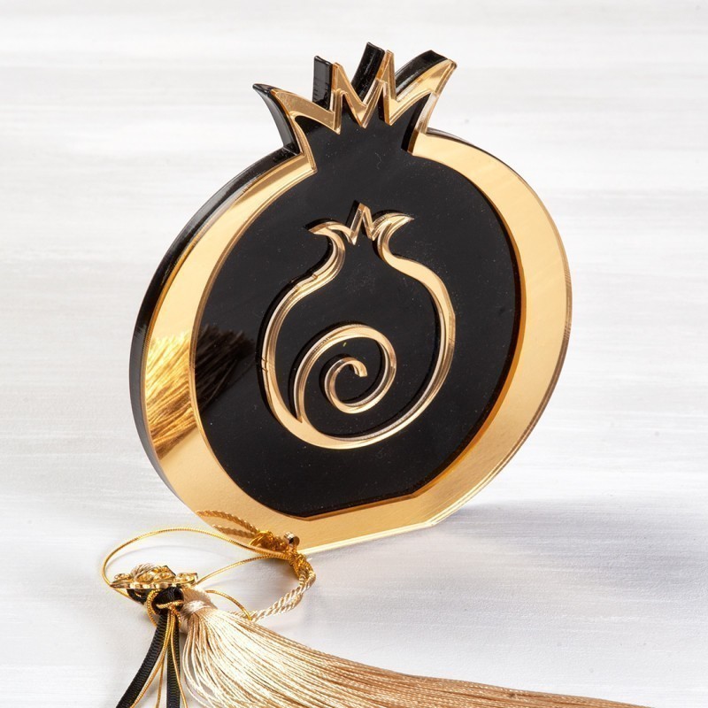 Χριστουγεννιάτικο Γούρι Ρόδι Plexiglass Μαύρο (13.5x13εκ.) 18845