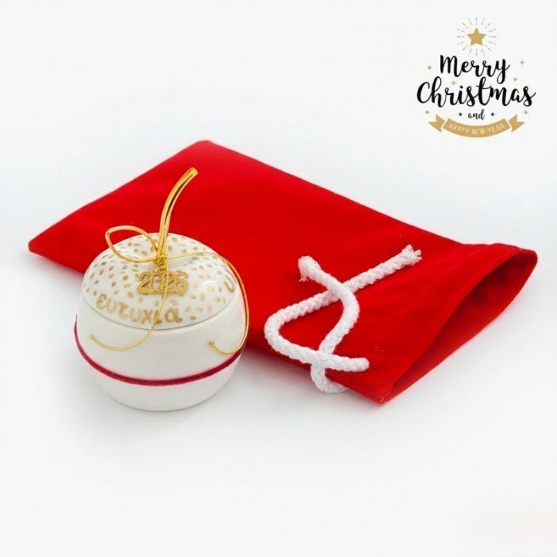 Χριστουγεννιάτικο Γούρι Με Βελούδινο Πουγκί 19247