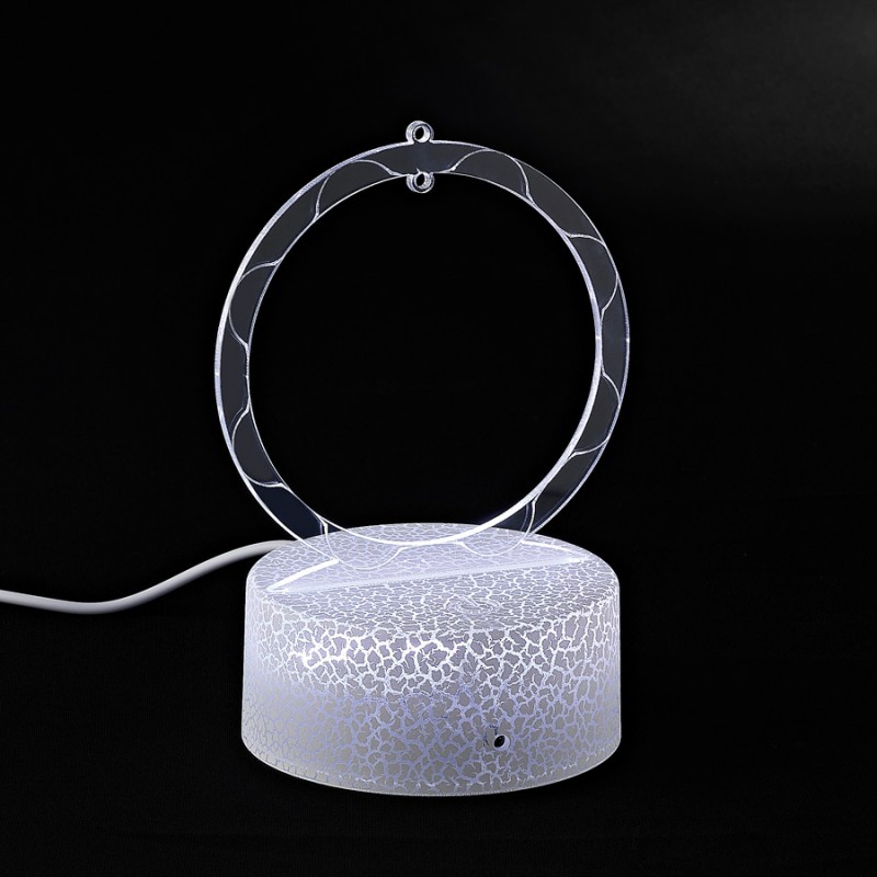 Plexiglass Διάφανος Κρίκος Σε Φωτιζόμενη Βάση Led Marble (8x13εκ.) Μ11814