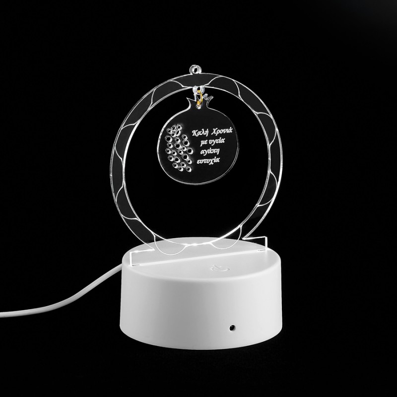 Χριστουγεννιάτικο Διακοσμητικό Plexiglass Ευχές Σε Φωτιζόμενη Βάση Led (8x12εκ.) Μ11845