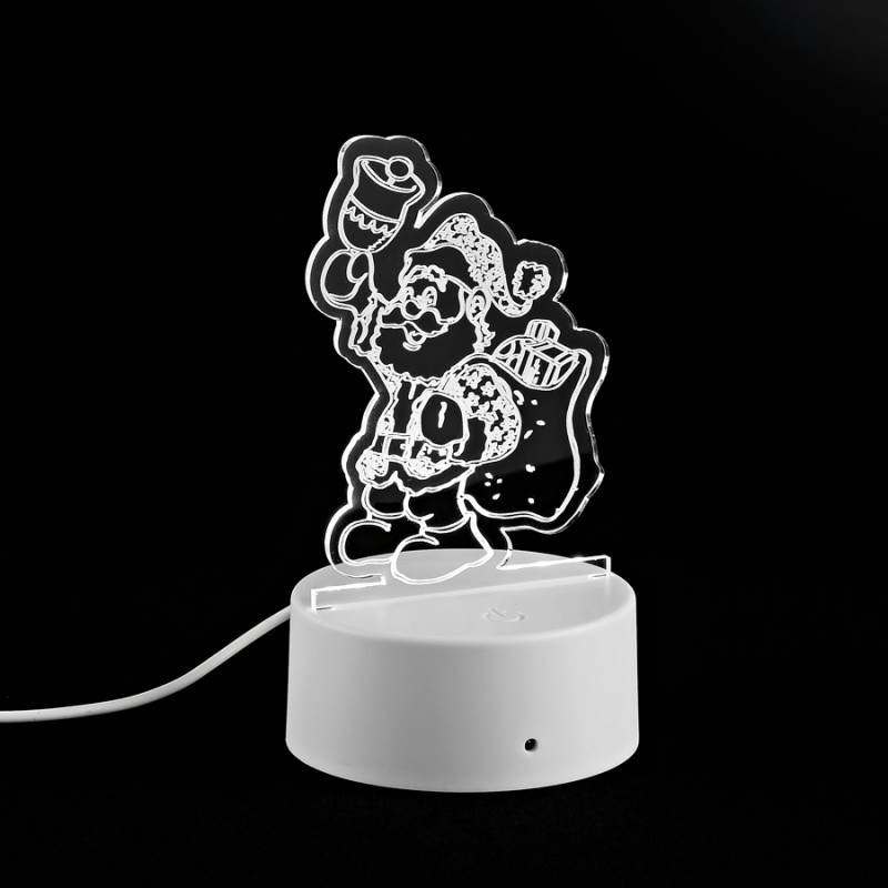 Χριστουγεννιάτικος Άγιος Βασίλης Plexiglass Σε Φωτιζόμενη Βάση Led (9x16εκ.) Μ11865