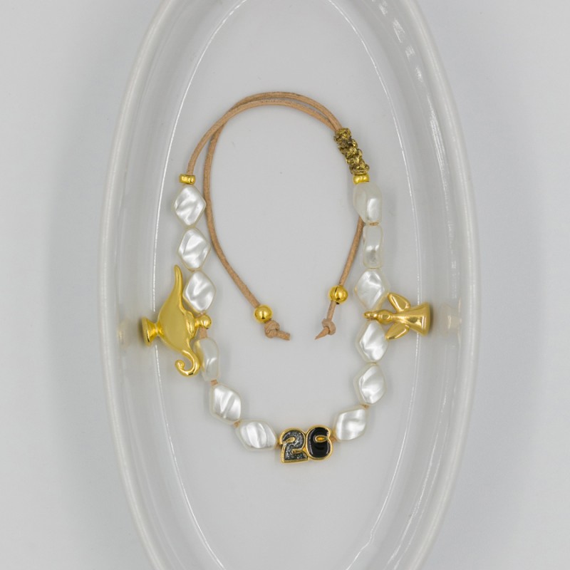 Χριστουγεννιάτικο Βραχιόλι - Γούρι / Angel-Aladdin-Μαύρο