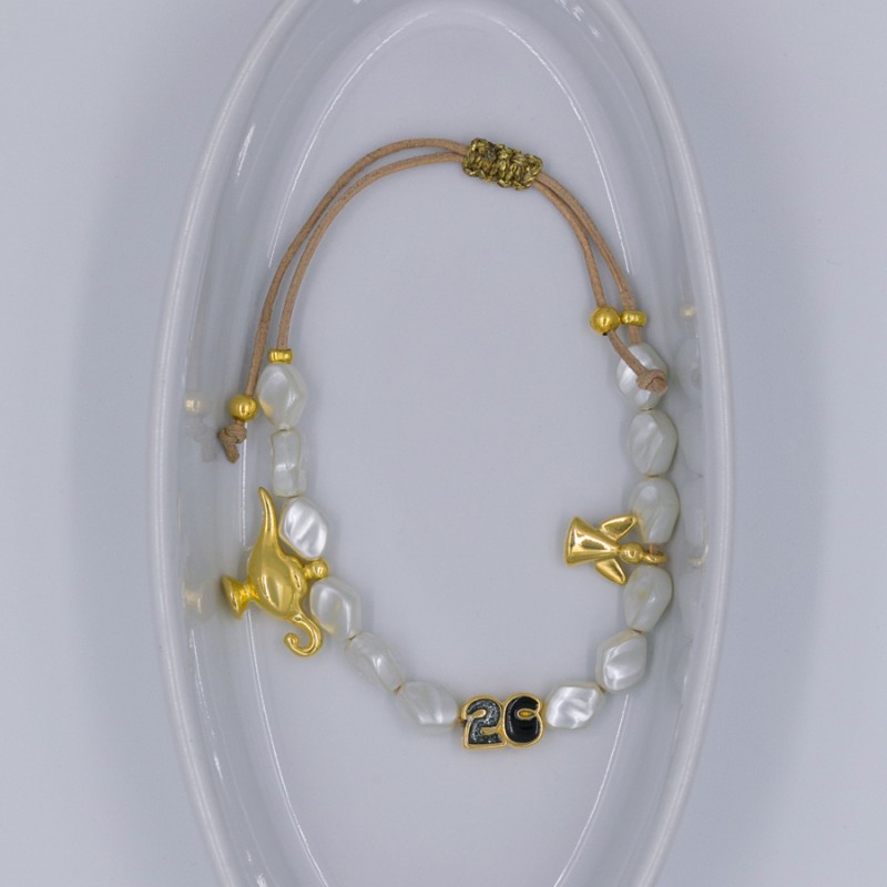 Χριστουγεννιάτικο Βραχιόλι - Γούρι / Angel-Aladdin-Μαύρο