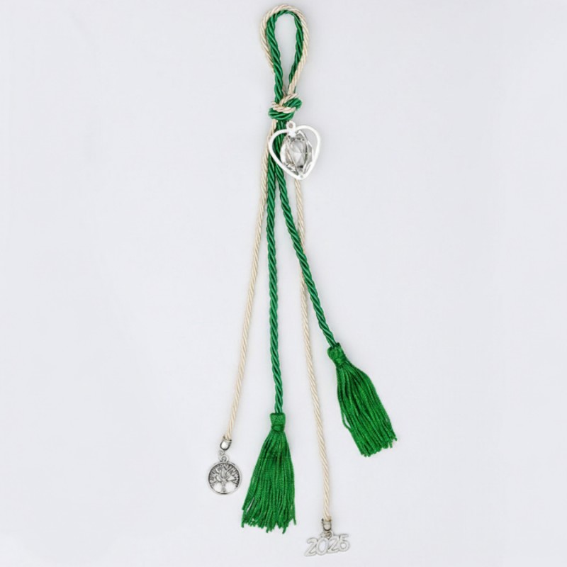 Χριστουγεννιάτικο Κρεμαστό Πράσινο/Εκρού Γούρι 0331.25013-2