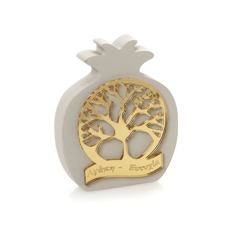 Χριστουγεννιάτικο Γούρι Ρόδι (10εκ.) 58-005-Γκρι-Μπεζ