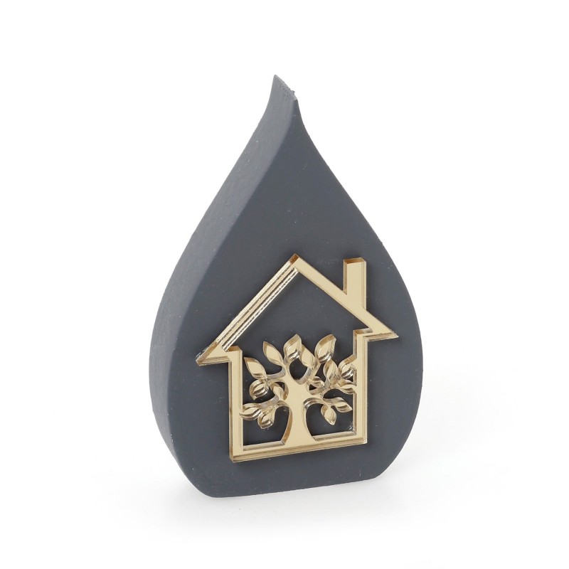 Χριστουγεννιάτικο Γούρι Σταγόνα (10εκ.) 58-087 Ανθρακί