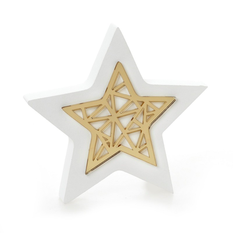 Χριστουγεννιάτικο Γούρι Αστέρι (10εκ.) 58-138-Λευκό