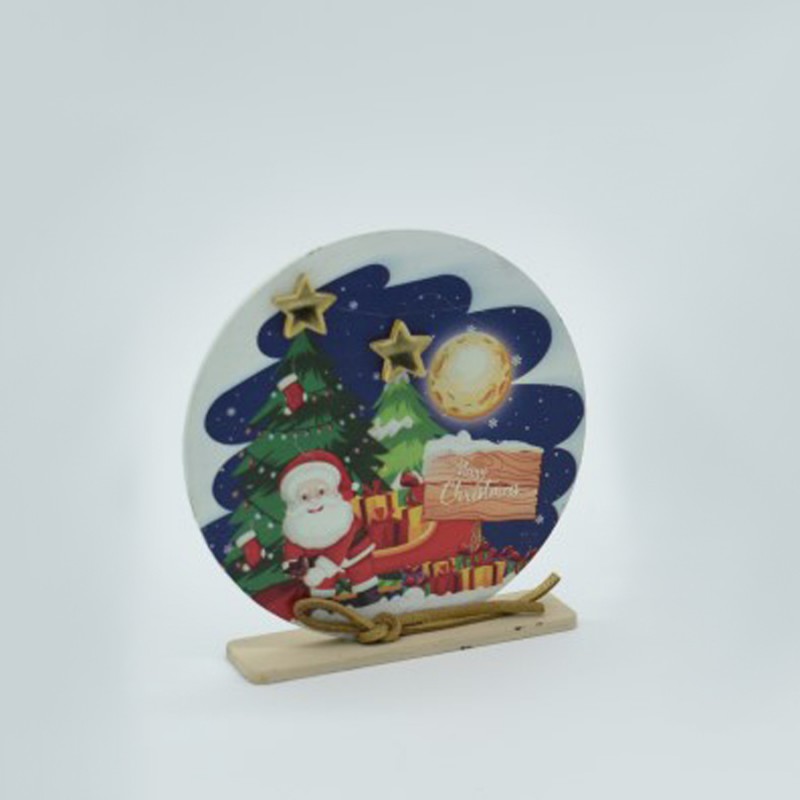 Ξύλινο Επιτραπέζιο Χριστουγεννιάτικο Διακοσμητικό (10x10εκ.) ΠΒΤ-323