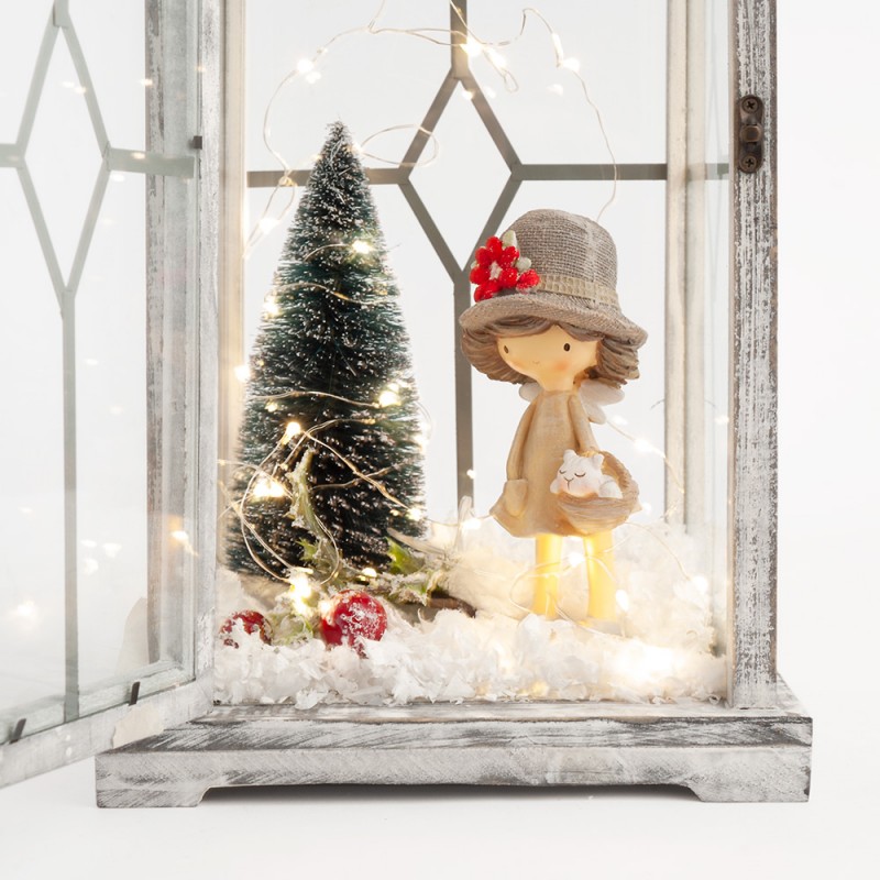 Χριστουγεννιάτικο Φανάρι Με Φωτάκια Led 19169