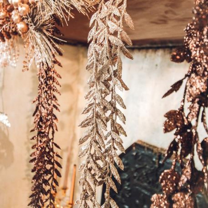 Χριστουγεννιάτικο Διακοσμητικό Φύλλωμα Με Γκλίτερ (90εκ.) 779691