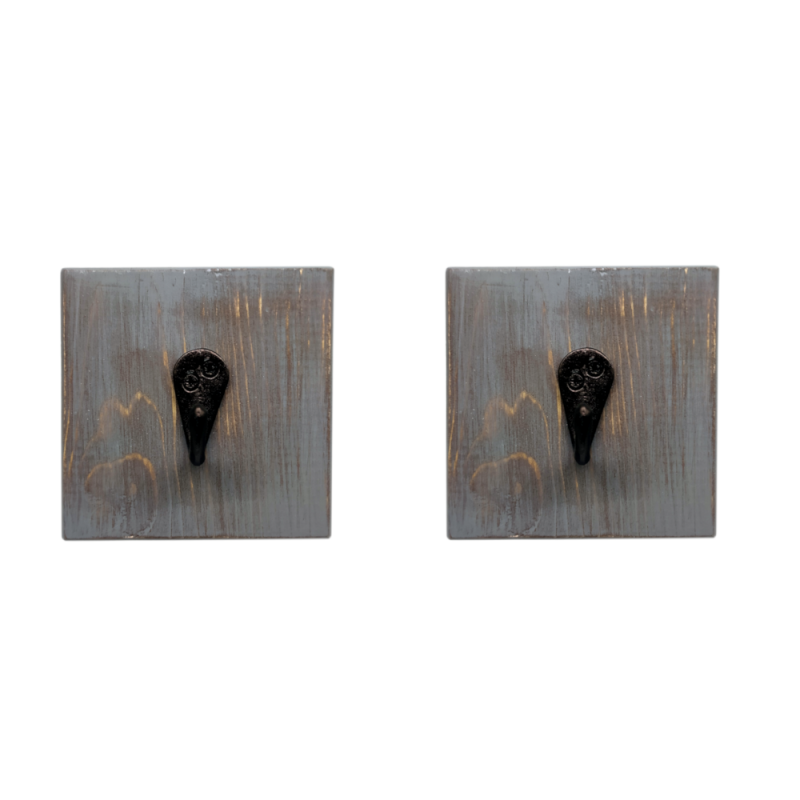 Ξύλινη Κρεμάστρα Τοίχου Μονή/Σετ 2 τεμ. (9×4×9εκ.) Single Mare Grey  261-111-105