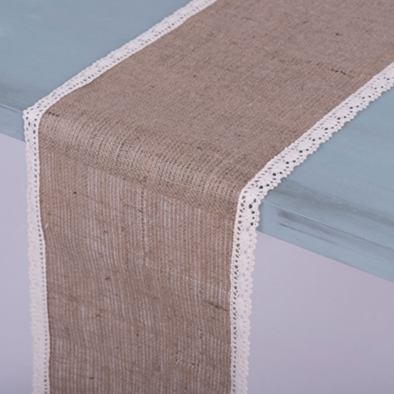 Ράνερ Με Φυσική Γιούτα Και Δαντέλα (28εκ. x 2,5μέτρα) 495413-25