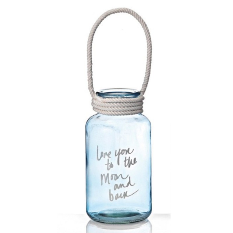 Γυάλινο Διακοσμητικό Μπουκαλάκι Για Ρεσώ Με Κορδόνι (10x20εκ.) 0152.18879