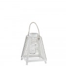 Ξύλινο  Χειροποίητο  Λευκό Φανάρι (30εκ.) 0496.20194