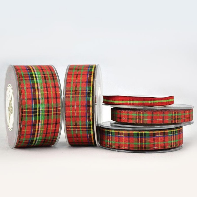 Κορδέλα Πολυεστερική Καρρώ  Scotch Κόκκινη (1,5εκ. x 50μ.) Τ5454/15