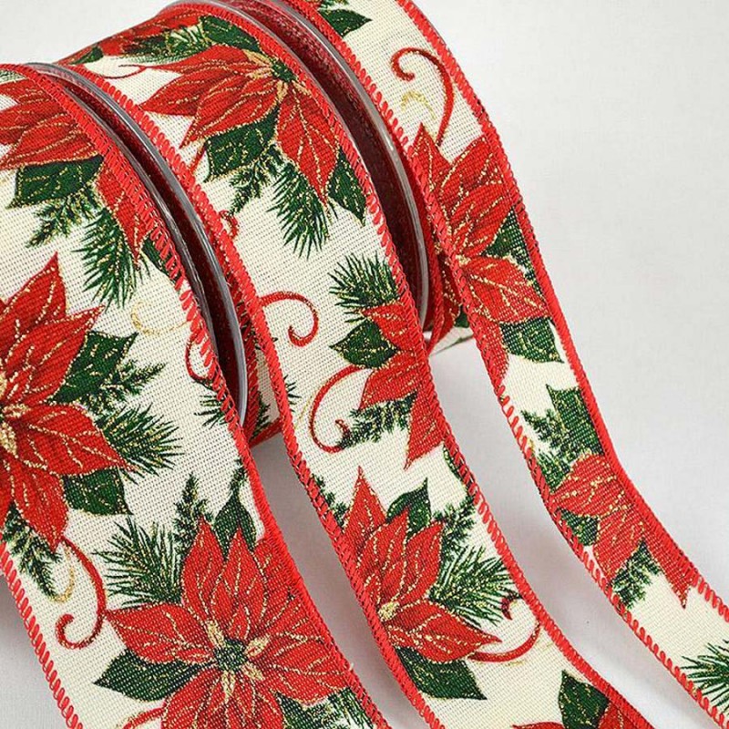 Κορδέλα Πολυεστερική Classic Poinsettia  (2,3εκ. x 9μ.) Τ833/25