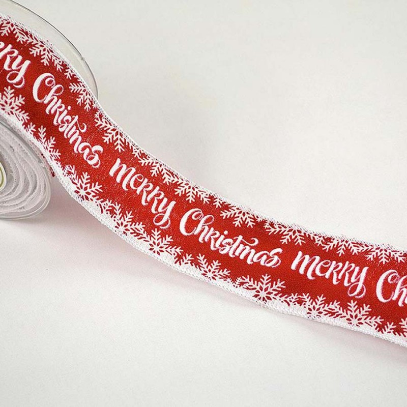 Κορδέλα Πολυεστερική Christmas Snowflakes (5,5εκ. x 9μ.) Τ877/6