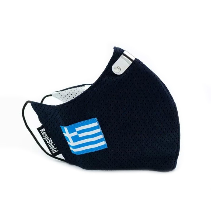 Υφασμάτινη Μάσκα Ενηλίκων - Respishield ΡΜ2.5 Small Μπλε Σκούρο Σημαία