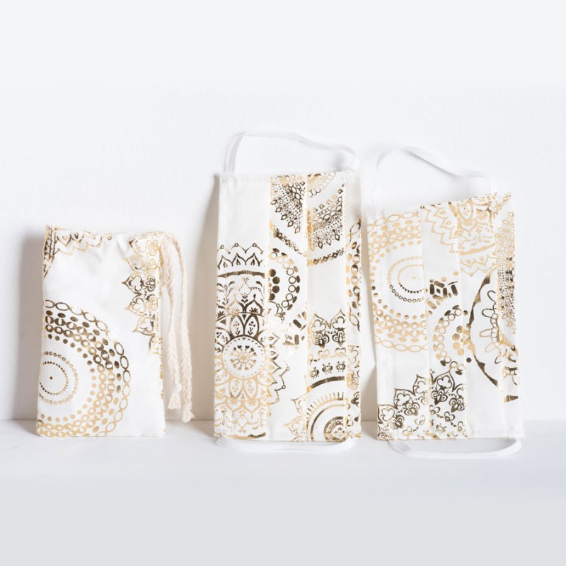 Υφασμάτινες Βαμβακερές Μάσκες - Mandala (Σετ 2τμχ. με Θήκη) 033