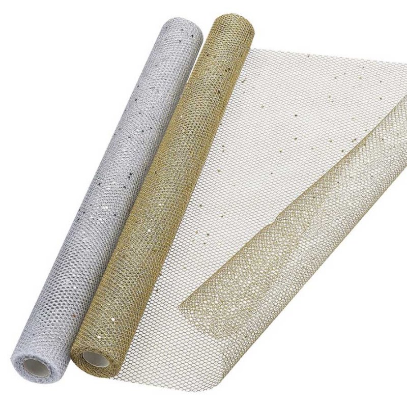 Ρολό  Δίχτυ Με Γκλίτερ Χρυσό (50εκ.x5μ.) 0210.20044